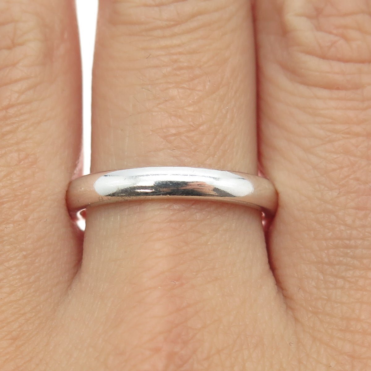 MICHELLE ALBALA 925 Sterling Silver Classic Wedding Band Ring Size 10.25