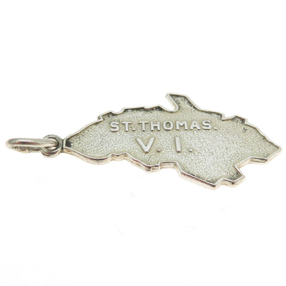 925 Sterling Silver Vintage Mexico Saint Thomas, Virgin Islands Pendant