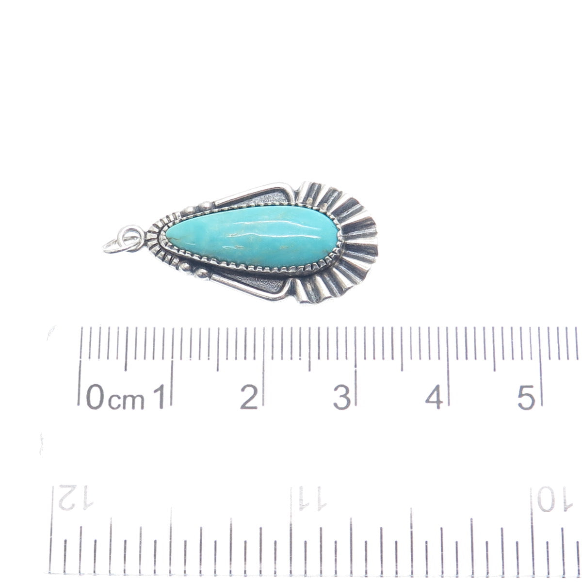 BELL TRADING POST Old Pawn 925 Sterling Vintage Lone Mountain Turquoise Pendant