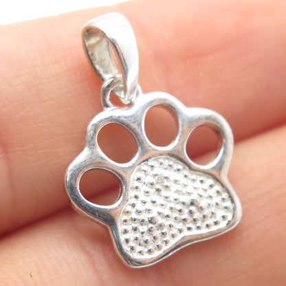 DBJ DEE BERKLE Sterling Silver Real Diamond Accent Dog Paw Mini Charm Pendant