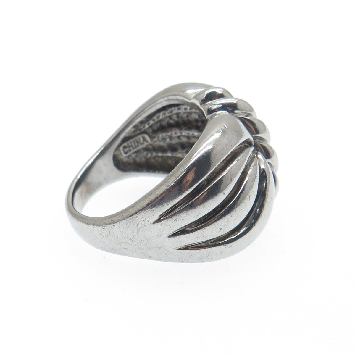 925 Sterling Silver Vintage Modernist Butterfly Oxidized Ring Size 7.25