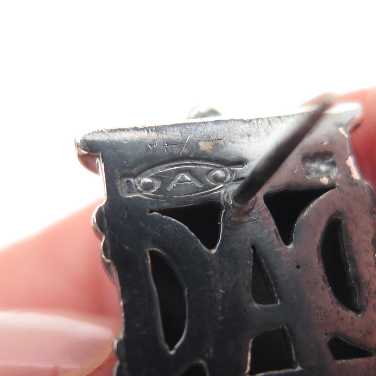 DAC Deborah Armstrong 925 Sterling Silver Vintage Real Pearl Modernist Earrings