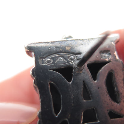 DAC Deborah Armstrong 925 Sterling Silver Vintage Real Pearl Modernist Earrings