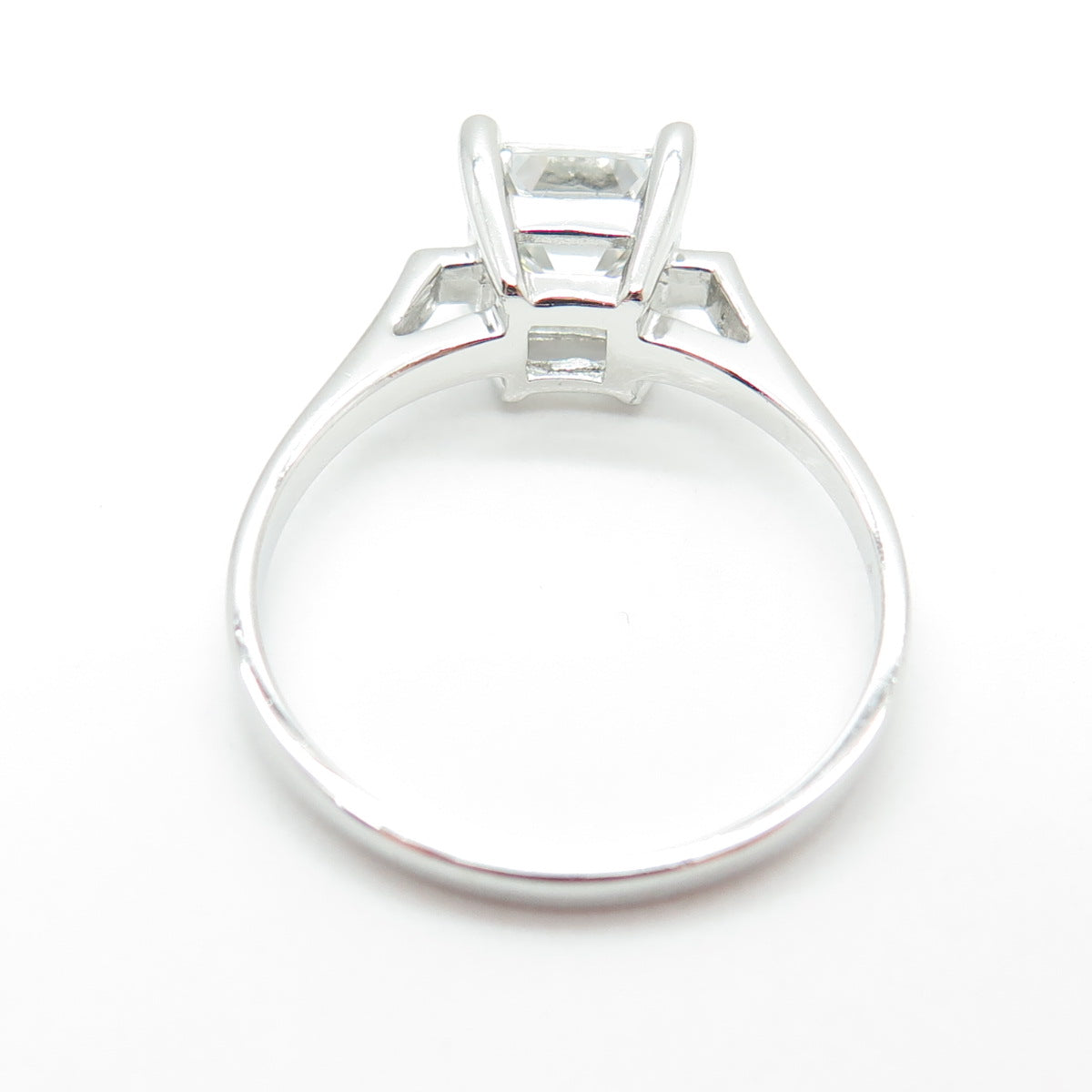 925 Sterling Silver Princess-Cut C Z Engagement Ring Size 9.25