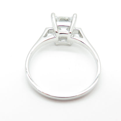 925 Sterling Silver Princess-Cut C Z Engagement Ring Size 9.25