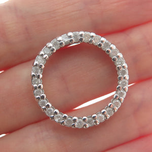 CHARLES WINSTON Sterling Silver Real Round-Cut Diamond Circle of Life Pendant