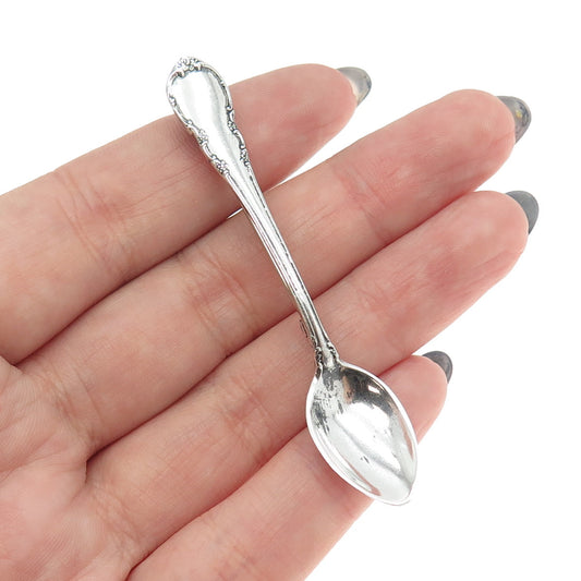 LUNT 925 Sterling Silver Antique Art Deco 1941 Modern Victorian Spoon Pin Brooch