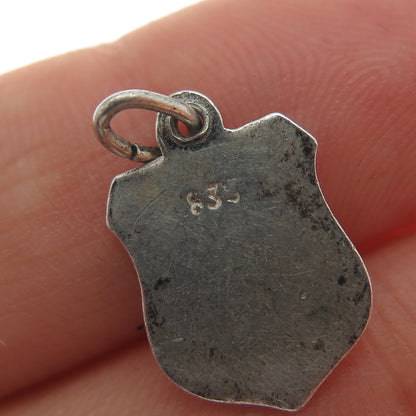 835 Silver Vintage Enamel Nurtingen Coat of Arms Minimalist Charm Pendant