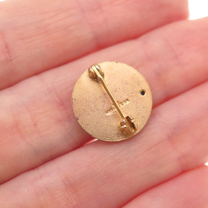 1/20 10K Gold Filled Antique Art Deco Real Sapphire G. Co. Mask Pin Brooch