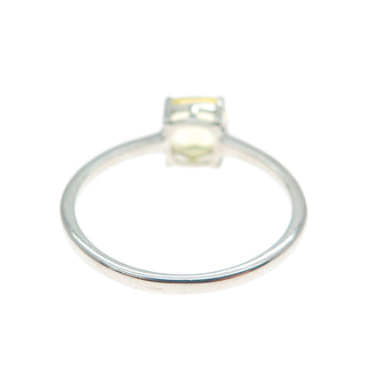 DAZZLERS 925 Sterling Silver Cushion-Cut Nano Citrine Ring Size 8