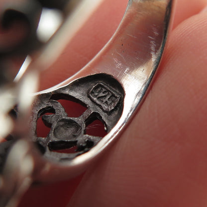 GSJ Gold Stone 925 Sterling Silver Vintage Real Tyrone Turquoise Ring Size 6.25