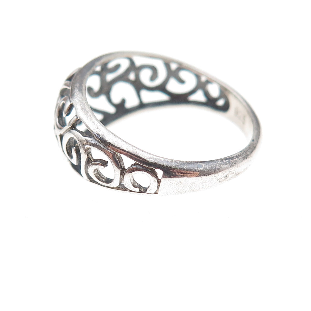 Nevada 925 Sterling Silver Vintage Spiral Oxidized Ring Size 8.25