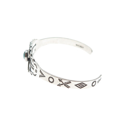 Old Pawn 925 Sterling Vintage Bisbee Turquoise Arrow Adjustable Bracelet 5.25"