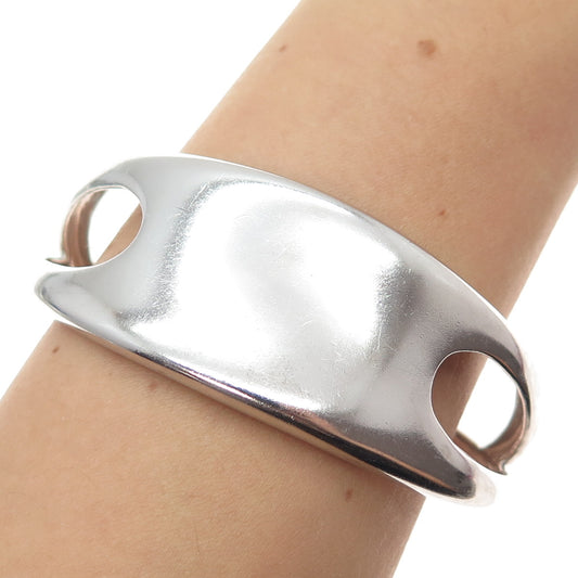 NAMBE 925 Sterling Silver Vintage Modernist Adjustable Cuff Bracelet 7.25"