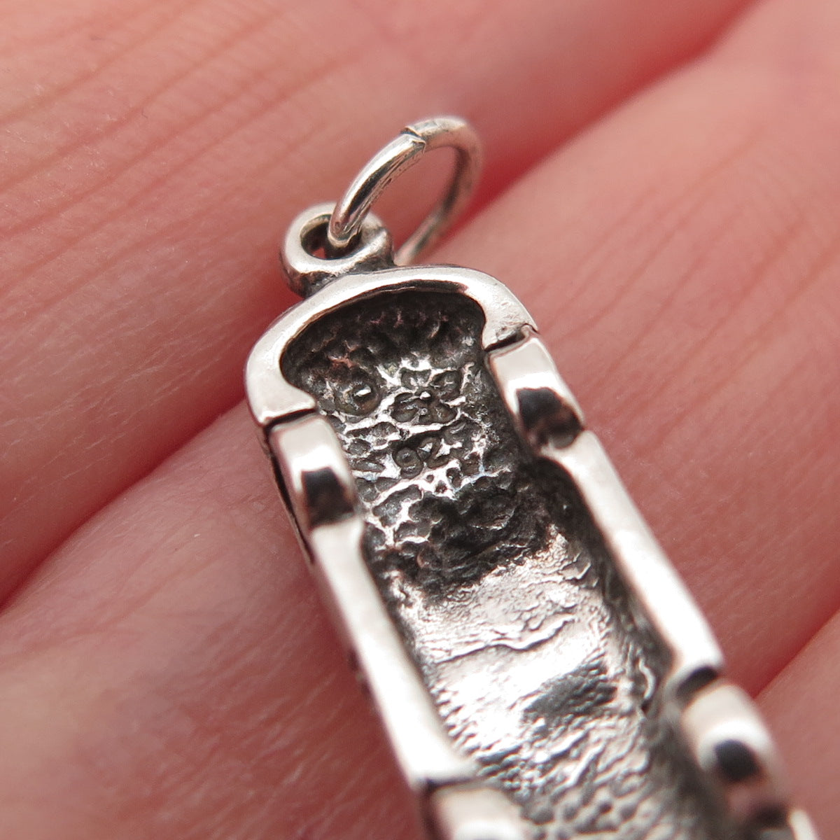 SUNWEST 925 Sterling Silver Vintage Number 88 Race Car Oxidized Charm Pendant