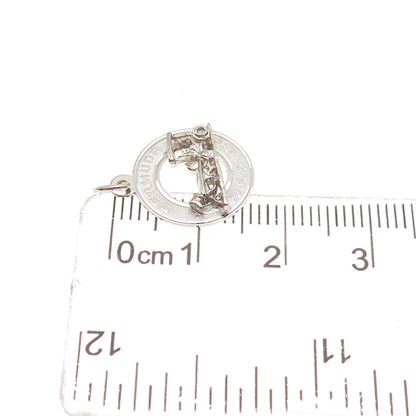 CREA 925 Sterling Silver Vintage Bermuda Carriage Mini Charm Pendant
