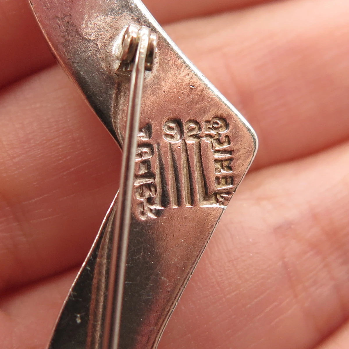 925 Sterling Silver Vintage Mexico Check Mark Pin Brooch