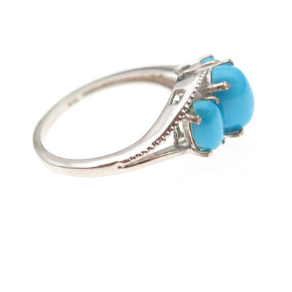Chuck Clemency 925 Sterling Silver Real Sleeping Beauty Turquoise Ring Size 8.25