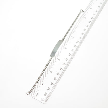 925 Sterling Silver Vintage Curb Link ID Bracelet 7.25"