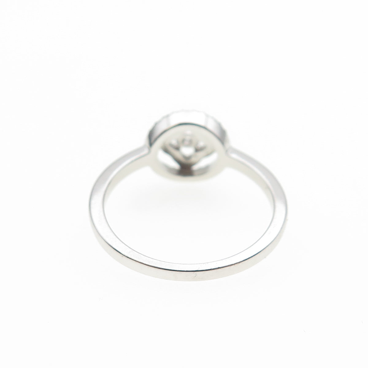 925 Sterling Silver Round-Cut C Z Flower Ring Size 6.5