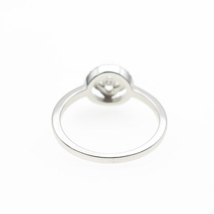 925 Sterling Silver Round-Cut C Z Flower Ring Size 6.5