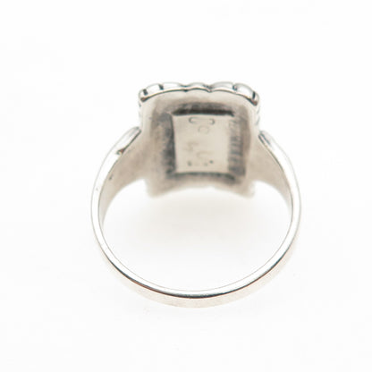 SILVER CLOUD Old Pawn 925 Sterling Vintage Southwestern MOP Ring Size 7.25