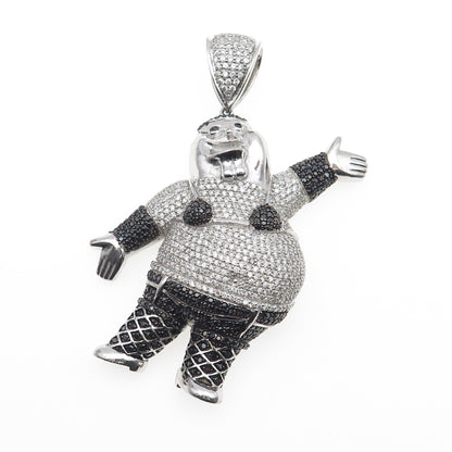 925 Sterling Black & White C Z Peter Griffin Family Guy Heavy 83.8g Pendant