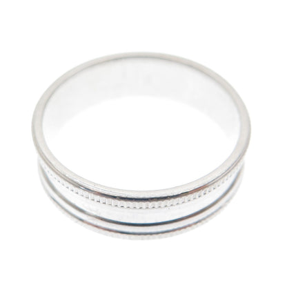 925 Sterling Silver Diamond-Cut Ribbed Band Ring Size 7.5
