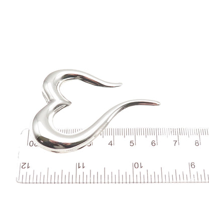 925 Sterling Silver Vintage Mexico Modernist Heart Pin Brooch