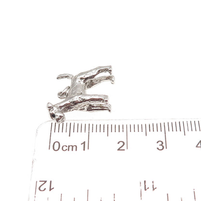WELLS 925 Sterling Silver Vintage Airedale Terrier 3D Mini Charm Pendant