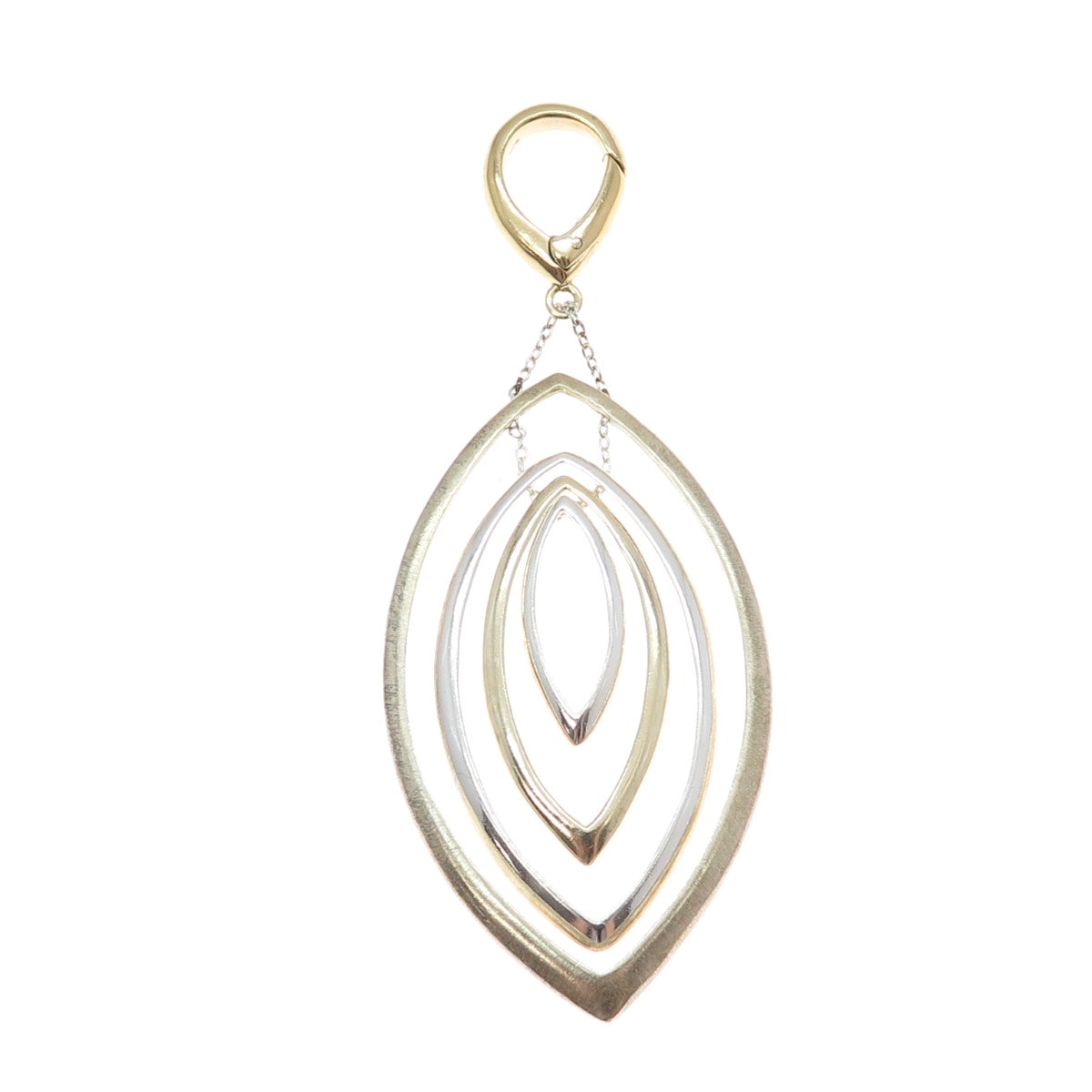 CAROLEE 925 Sterling Silver Gold Plated Vintage Modernist Petal Pendant