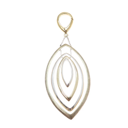 CAROLEE 925 Sterling Silver Gold Plated Vintage Modernist Petal Pendant
