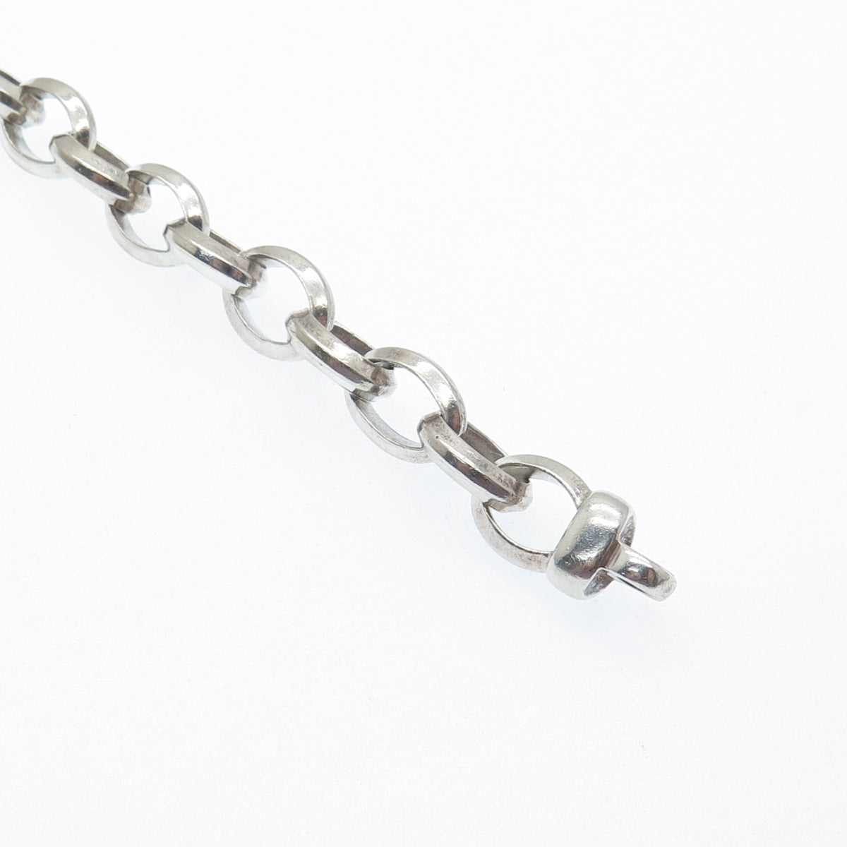 925 Sterling Silver Vintage Italy Cable Link Bracelet 7.25"