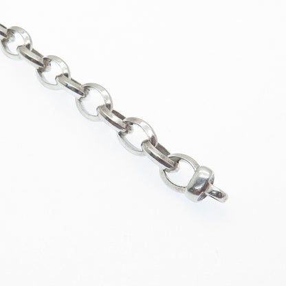 925 Sterling Silver Vintage Italy Cable Link Bracelet 7.25"