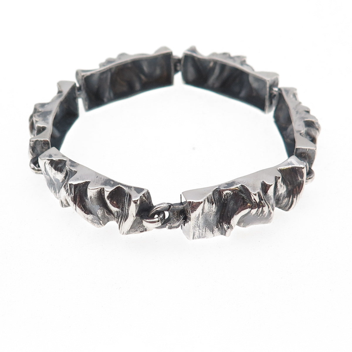 Matti J Hyvarinen 925 Sterling Silver Vintage 1973 Finland Modernist Bracelet 7"