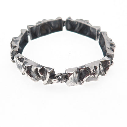 Matti J Hyvarinen 925 Sterling Silver Vintage 1973 Finland Modernist Bracelet 7"
