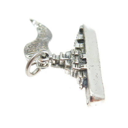PACIFIC JEWELRY 925 Sterling Silver Vintage "Virginia Beach" Liner Ship Pendant