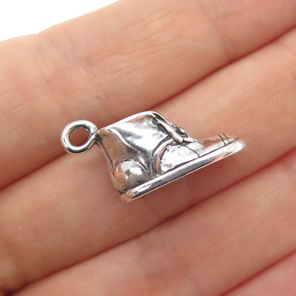 925 Sterling Silver Vintage It's a Boy Baby Shoe Oxidized Mini 3D Charm Pendant