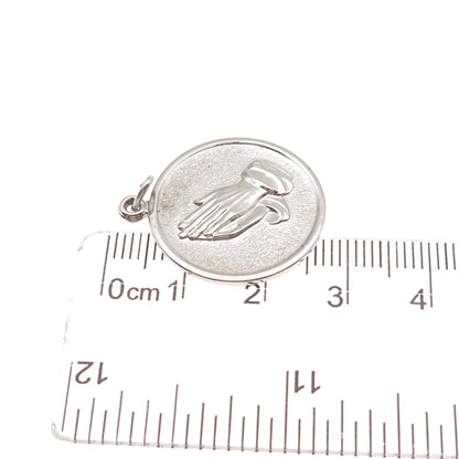 925 Sterling Silver Vintage Prayer Hands Charm Pendant