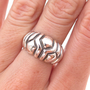 Bogart 925 Sterling Silver Vintage 1988 London Modernist Oxidized Ring Size 6.75