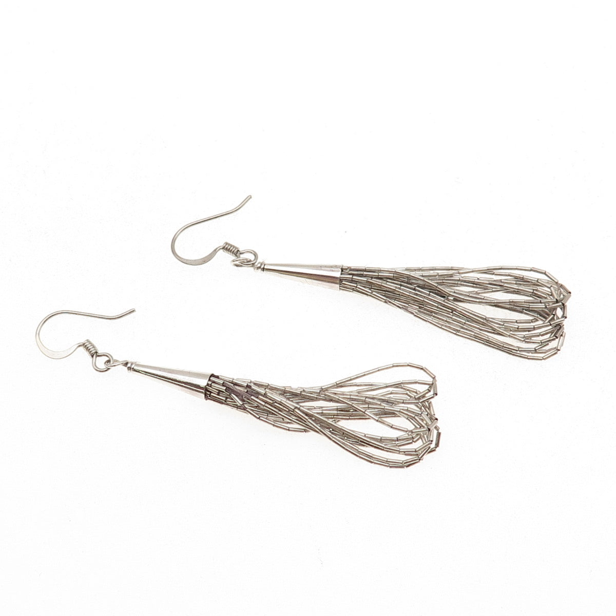 Sunrise Old Pawn 925 Sterling Vintage Southwestern Liquid Chain Dangle Earrings