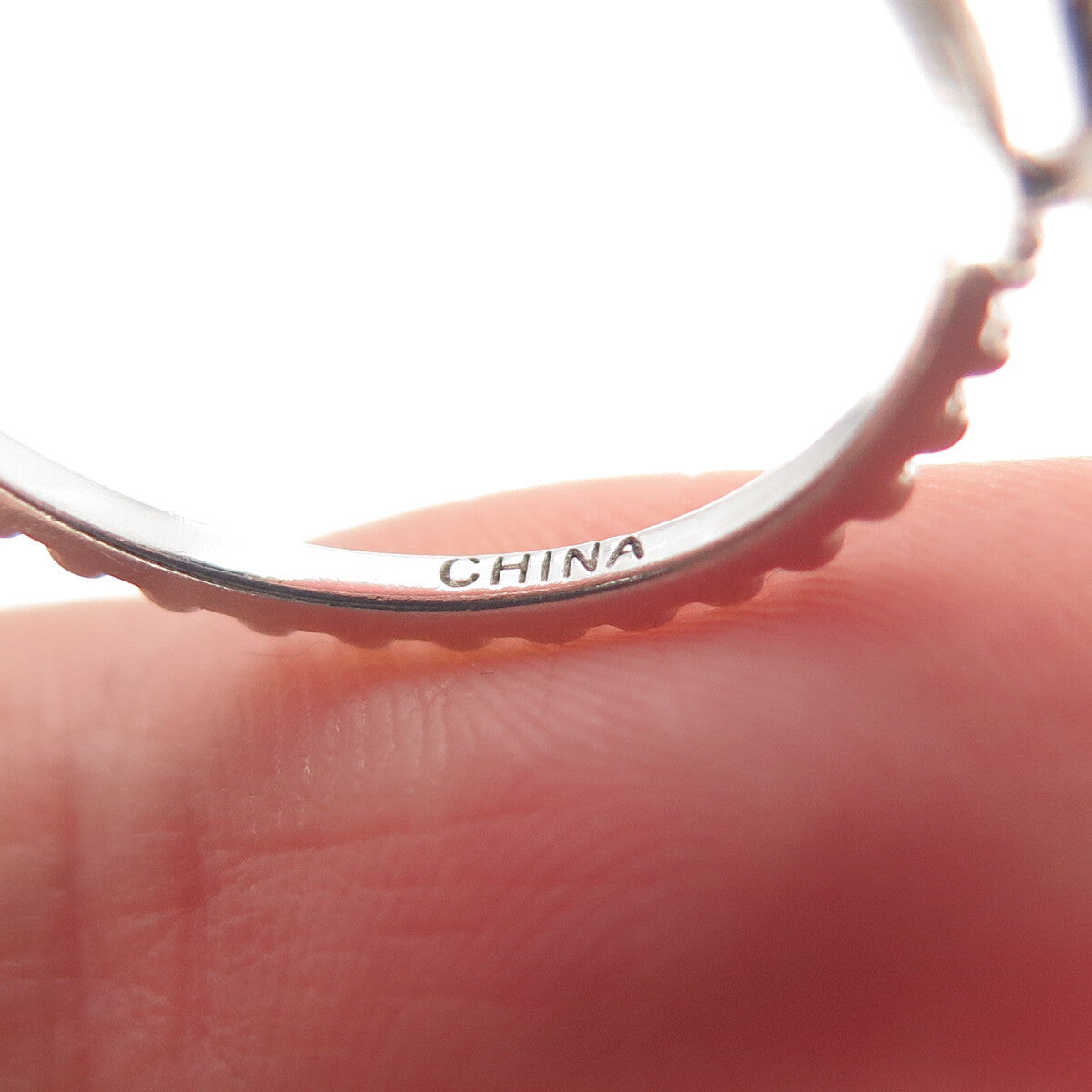 925 Sterling Silver Real Rose Quartz Beaded Ring Size 7.25