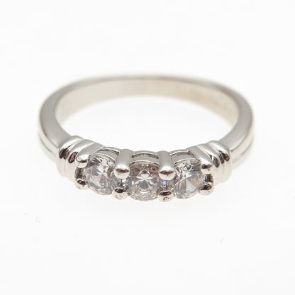925 Sterling Silver Round-Cut C Z Wedding Ring Size 6