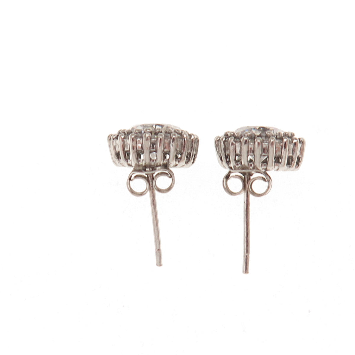 925 Sterling Silver Round-Cut C Z Stud Earrings