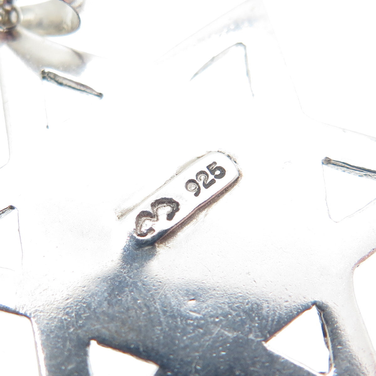 925 Sterling Silver Vintage Om Mantra Shatkona Rolo Chain Necklace 20"