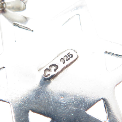 925 Sterling Silver Vintage Om Mantra Shatkona Rolo Chain Necklace 20"