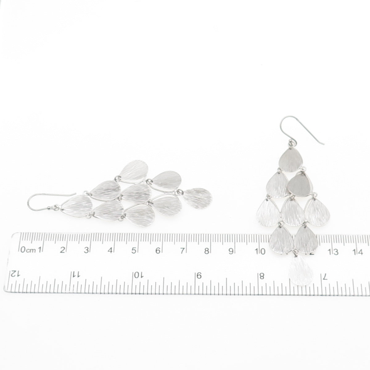 925 Sterling Silver Textured Boho Petal Dangle Earrings