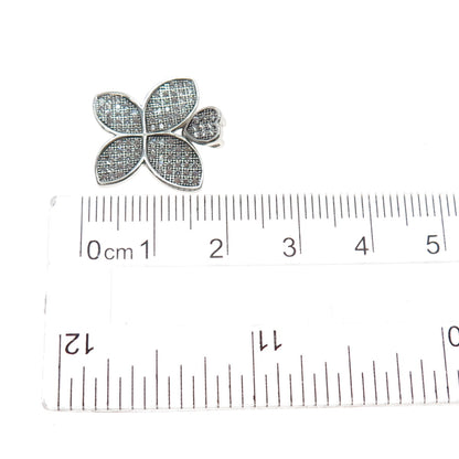 925 Sterling Silver Round-Cut C Z Butterfly Heart Mini Slide Charm Pendant