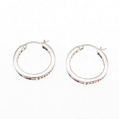 Jacmel Mauritius 925 Sterling Lab-Created Sapphire C Z In & Out Hoop Earrings