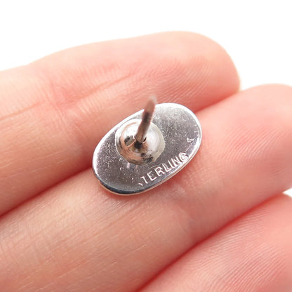 925 Sterling Silver Vintage Striped Oval Lapel Pin